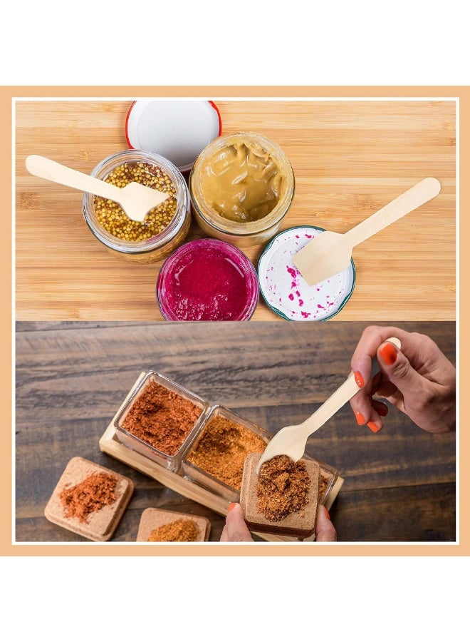 30 Pack Eco Friendly Mini Wooden Tasting Spoons, 3.75" Natural wood Disposable Spoon, Square End Sampling Spoons for Ice Cream, Yogurt, Desserts & Catering Events - Image 5